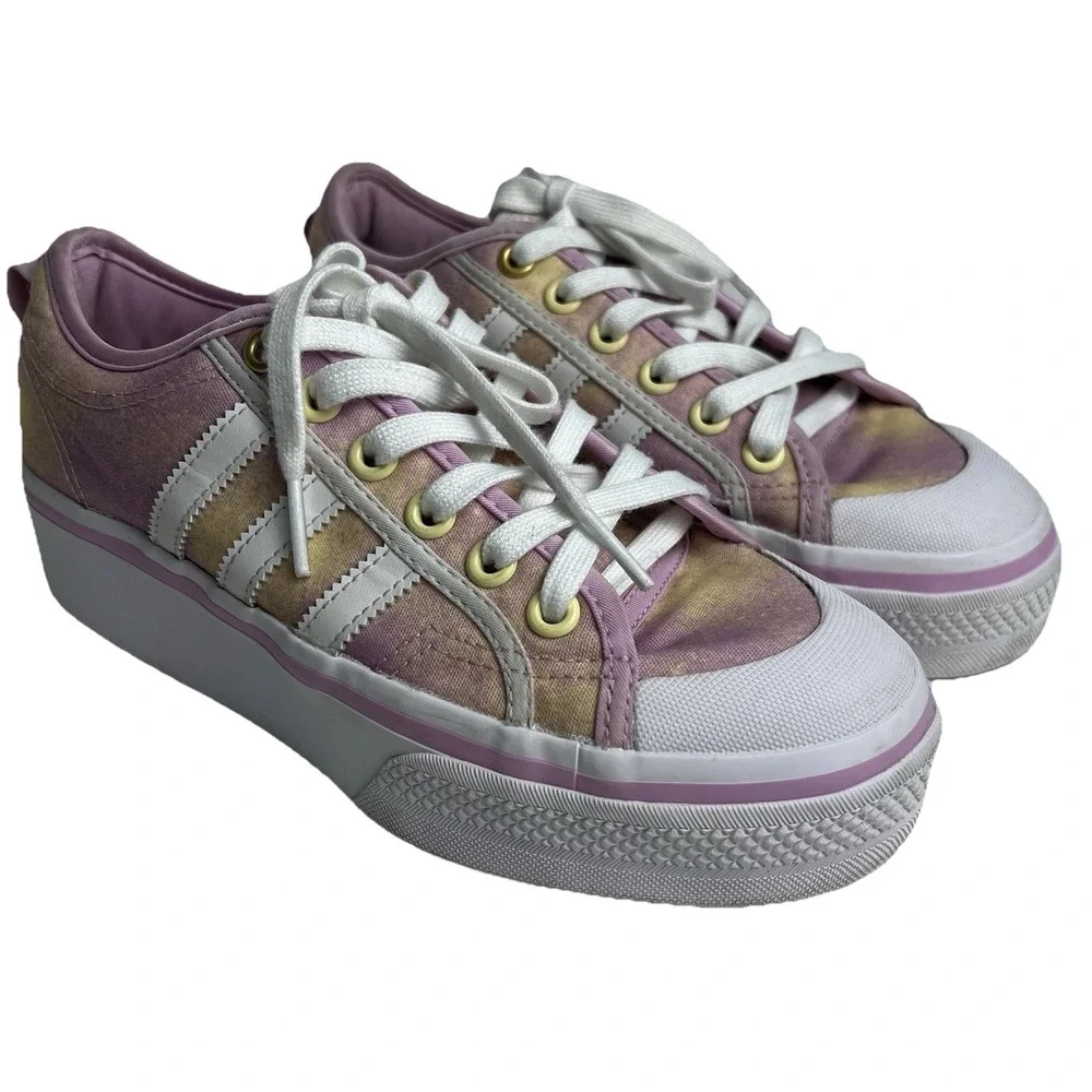 Adidas Nizza Platform Womens Shoes 6 Pink Multi‎ Canvas Casual Streetwear School